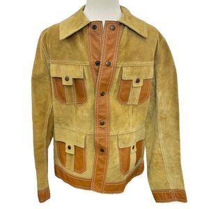 Vintage 70’s Reversible Suede Leather Mens Jacket Coat Size 40